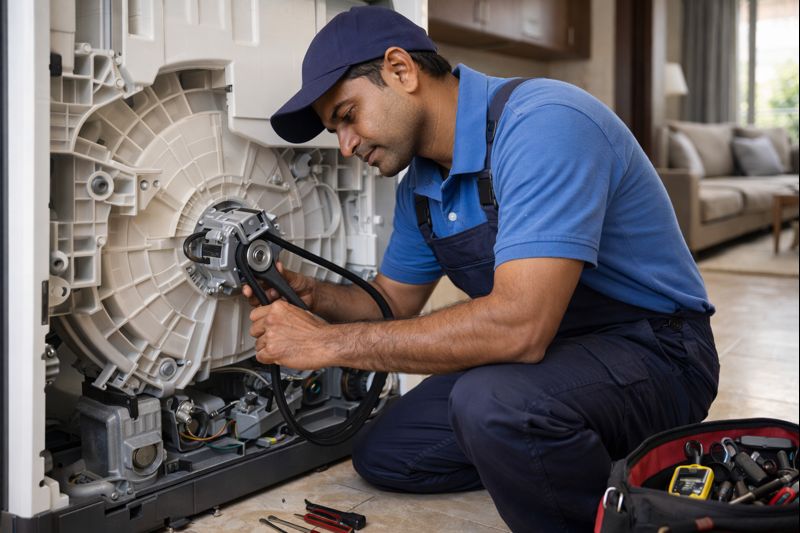 Washing machine not spinning repair service fixing motor and belt issues at home in Hyderabad
